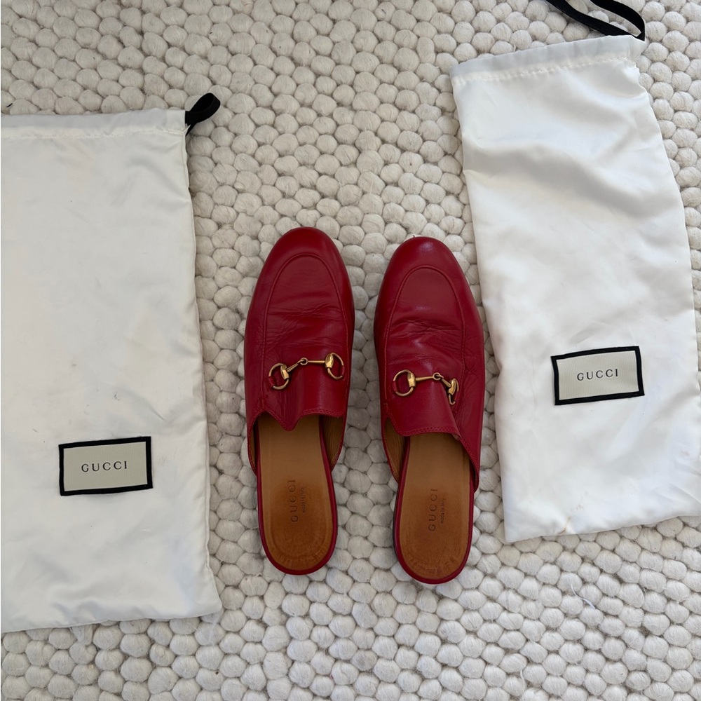 Authentic Women’s Gucci Princetown Red Mules